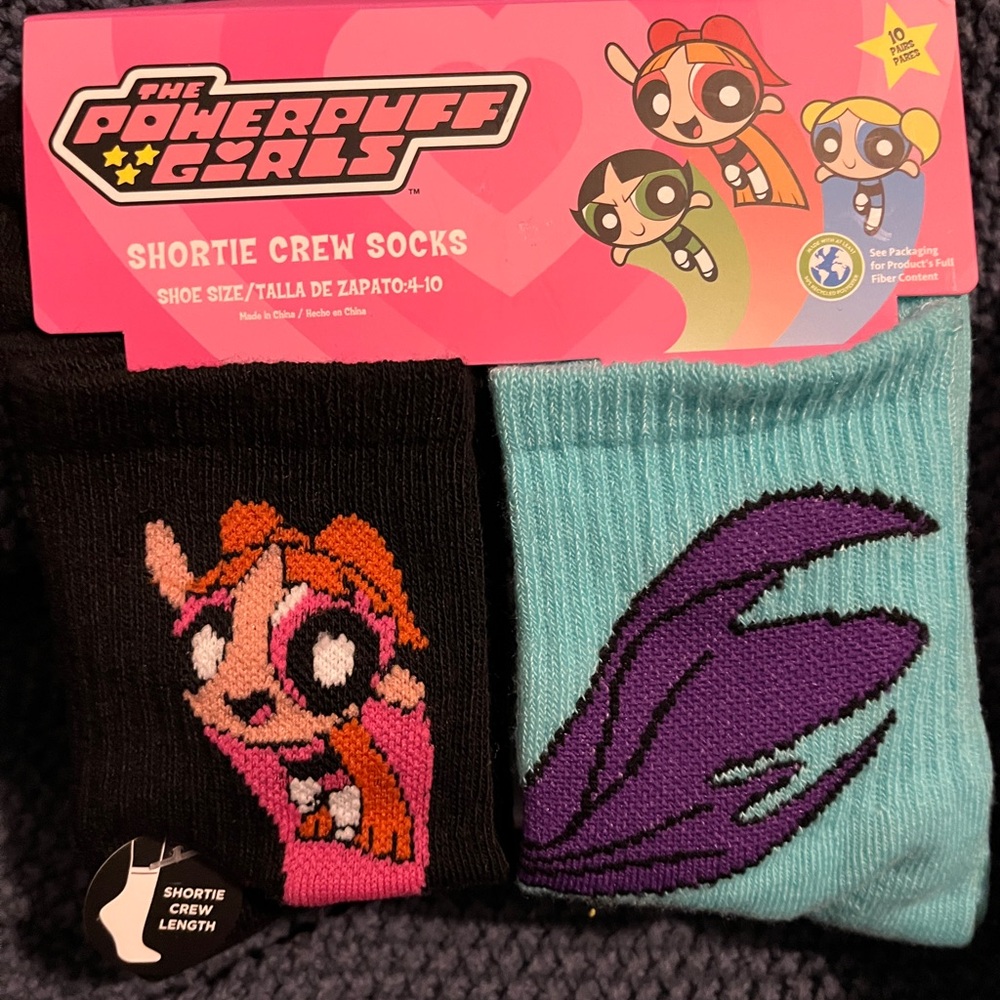 The Powerpuff Girls Shortie Crew Socks - Women sizes 4-10